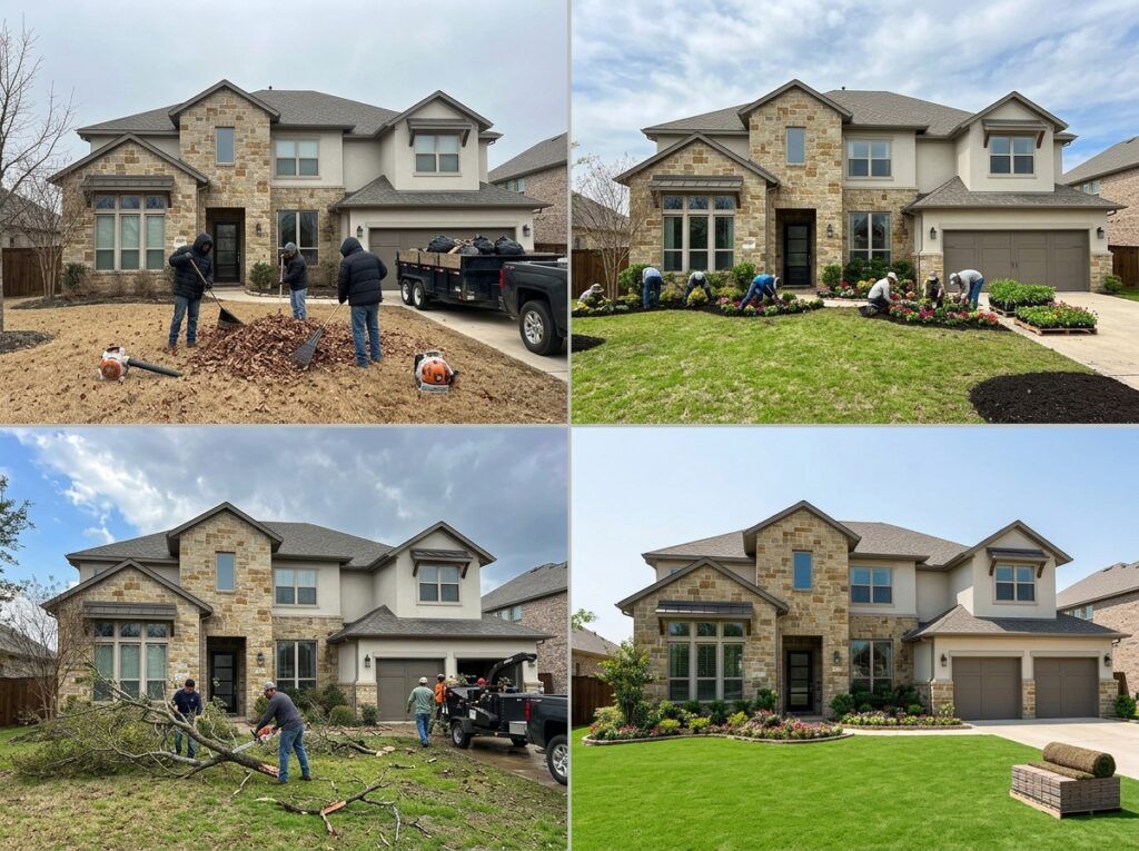 Seasonal landscaping yard reset: winter cleanup, spring refresh, post-storm debris removal, clean finished lawn
