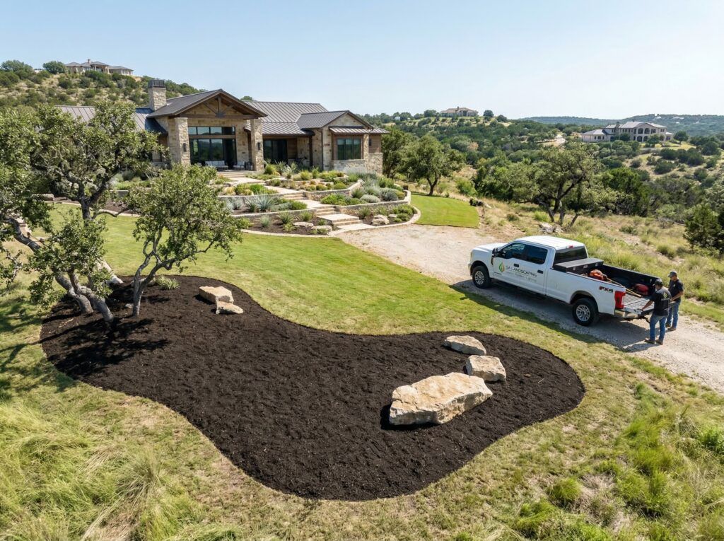 Finished stump grinding with smooth ground area, tree removal cleanup and landscape-ready surface