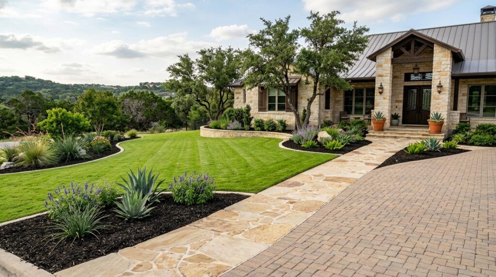 Fully restored yard after deluxe seasonal landscape cleanup reset, refreshed garden beds and planter beds