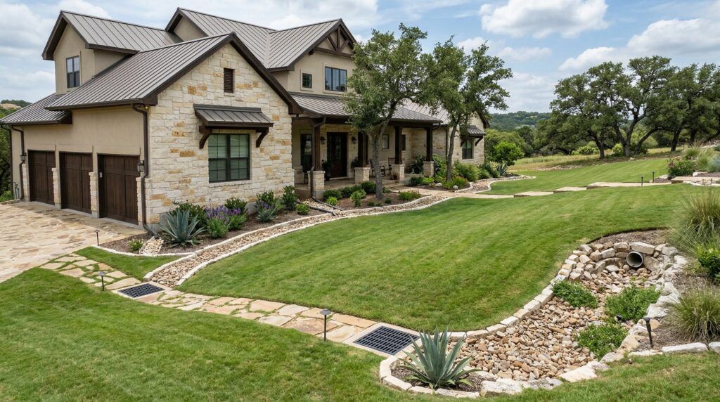 Professional drainage solutions improving yard runoff in San Antonio