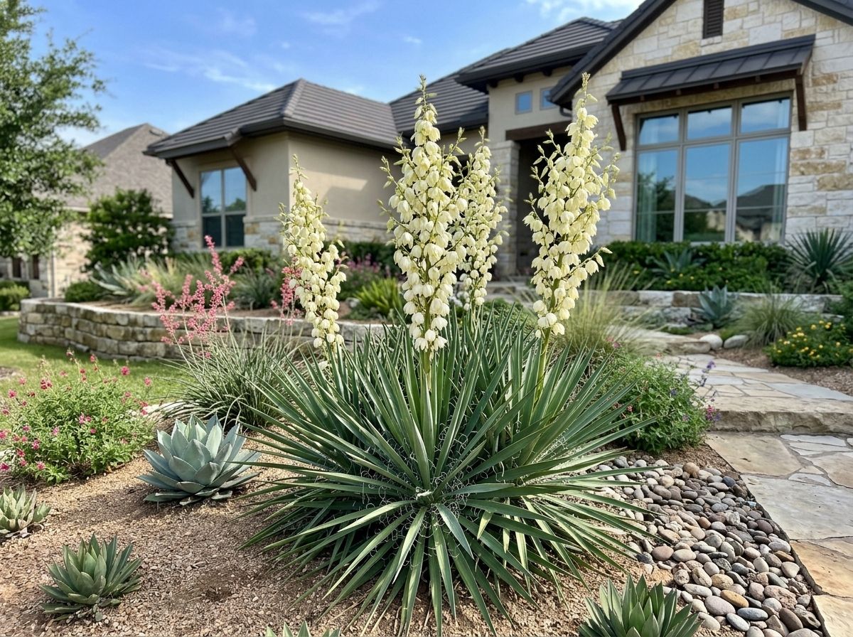Adam's Needle yucca with spiky blue-green leaves in a black nursery container.