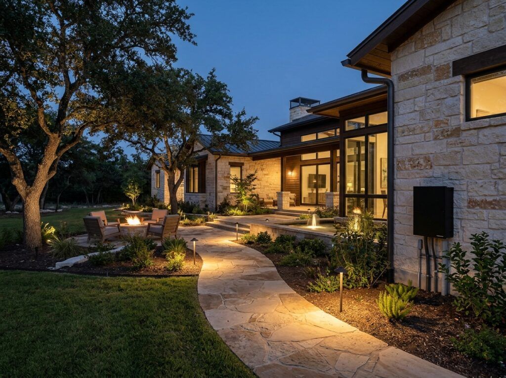Basic Transformer for landscape lighting mounted on exterior wall with conduit and black weatherproof enclosure.