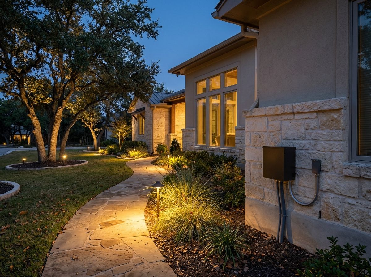 Basic Transformer mounted on wall for landscape lighting, gray weatherproof low-voltage power supply.