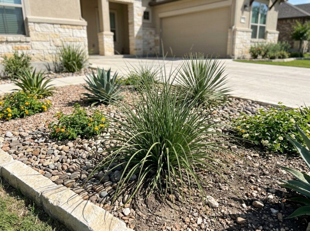 Bear Grass perennial with arching, narrow green leaves in a dense clump.