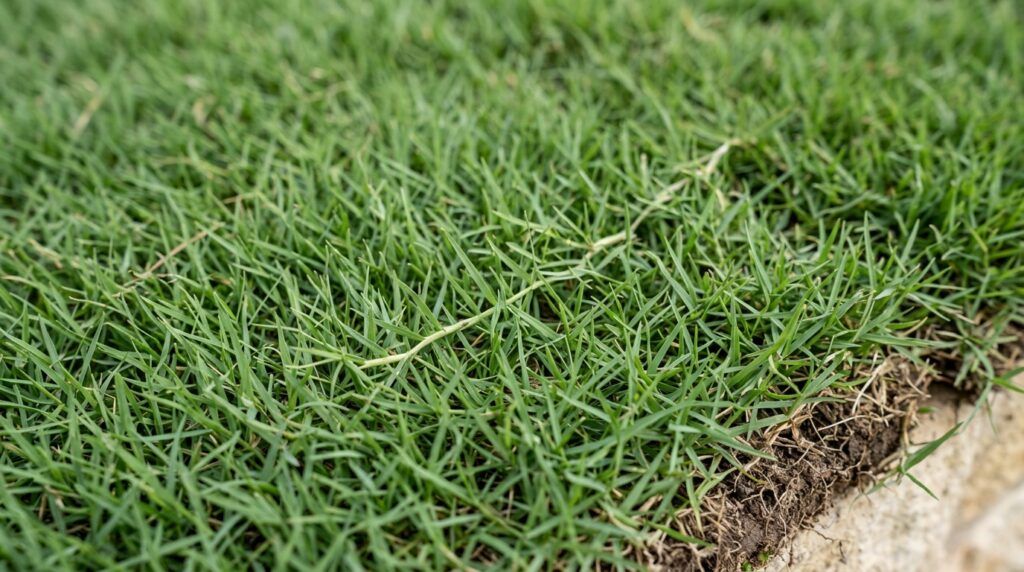 Bermuda Common sod close-up showing dense green blades and fine, tightly knit turf texture.