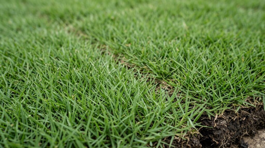 Bermuda CT2 sod close-up showing dense green bermuda grass blades and thatch.