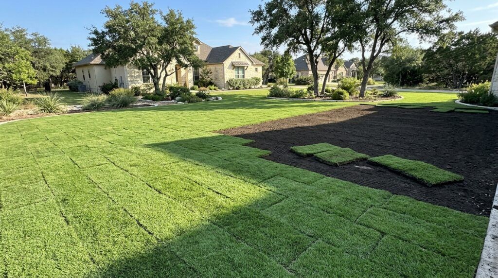 Bermuda Tif Sport sod roll with dense green blades, freshly cut edges ready for sod installation.
