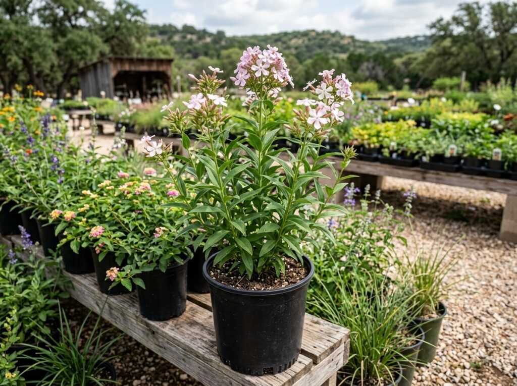 Bouncing Bet perennial with clusters of pink flowers and green foliage in bloom.