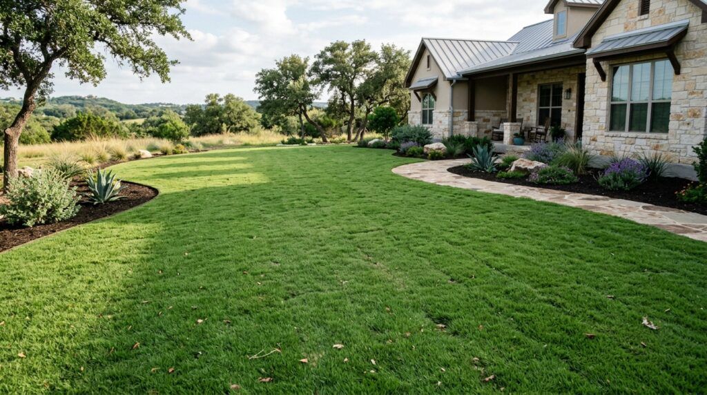 Close-up of Cavalier sod rolls freshly laid with tight seams and vibrant green blades.