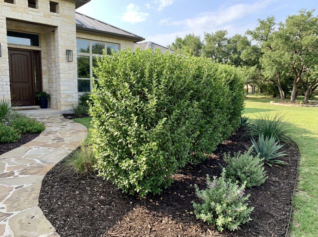 Elbow Bush shrub in a nursery pot, showing dense green foliage and branching stems.