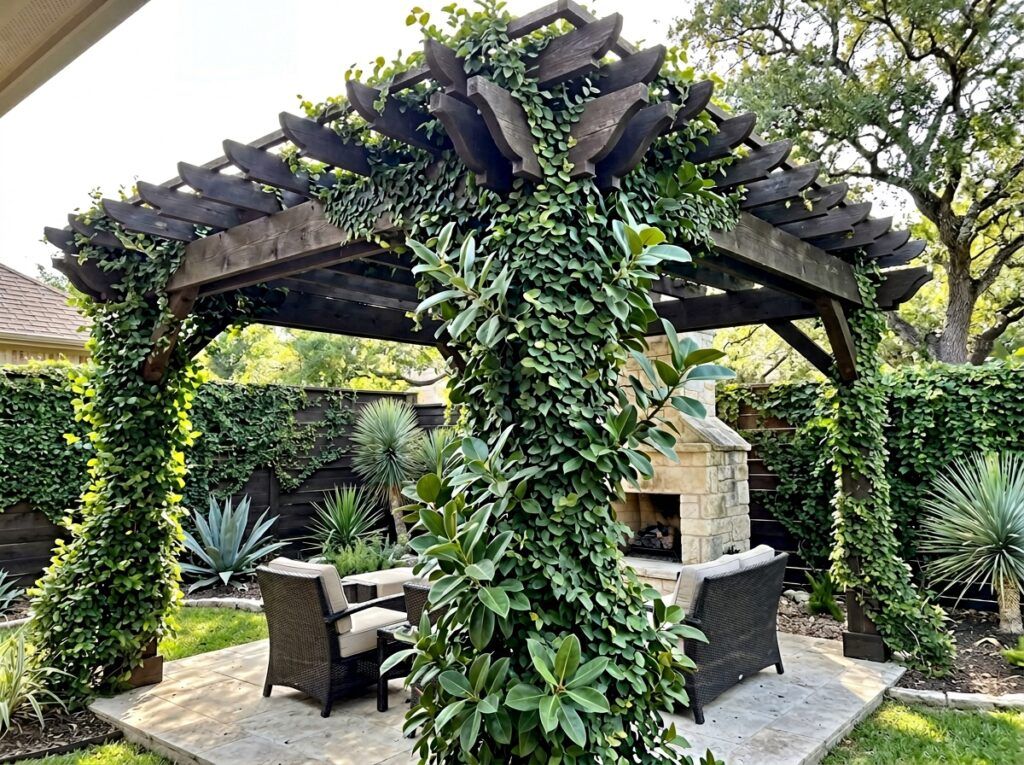 Fig Ivy groundcover with dense small green leaves trailing over a pot.