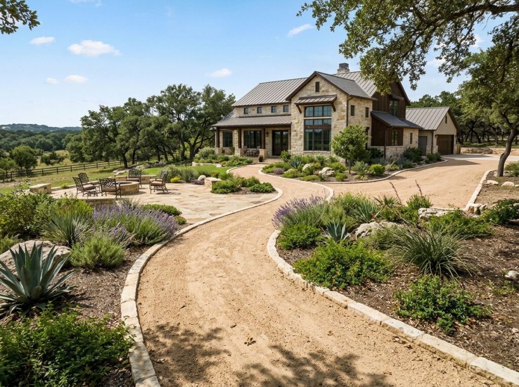 Gravel Base Caliche ground cover spread as a compacted tan gravel layer for a pathway or patio base.