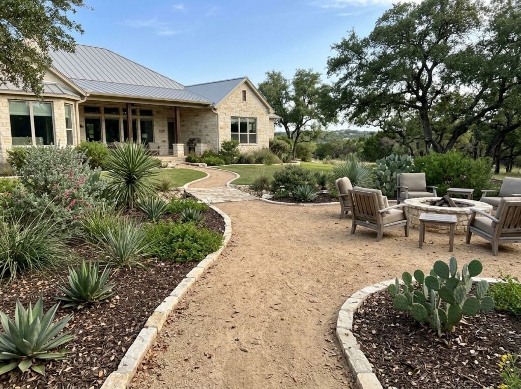 Gravel Base Caliche ground cover spread in a compacted tan gravel layer for a stable landscape base.