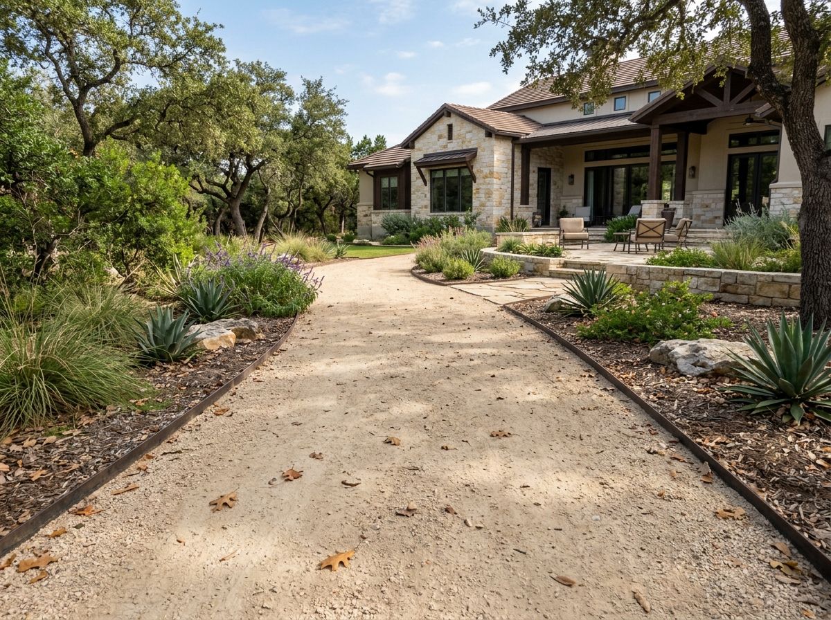 Gravel Base Caliche ground cover spread as a compacted tan gravel layer for a stable landscape base.