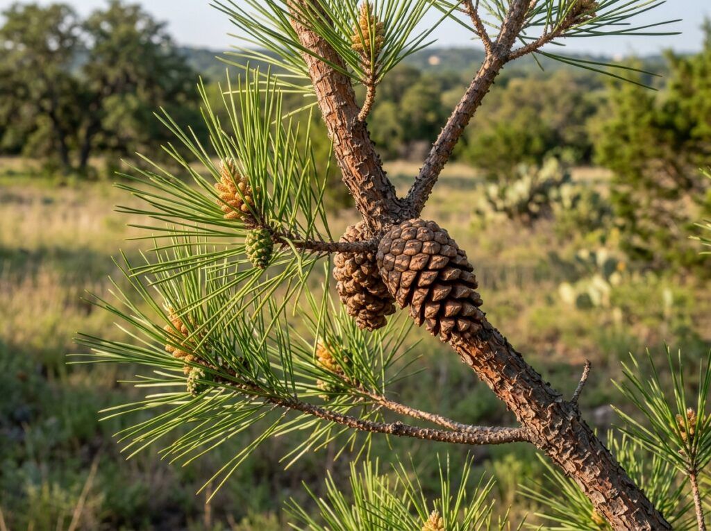 Italian Stone Pine tree in a black nursery pot, showing dense green needle foliage.