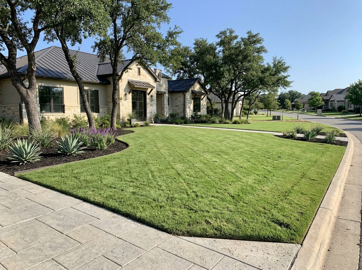Minor Lawn Regrading drainage installation with sloped soil directing water away from home across lawn.
