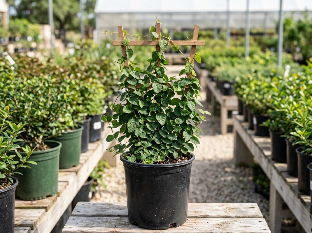 Potted Fig Ivy with trailing stems and small glossy green leaves.