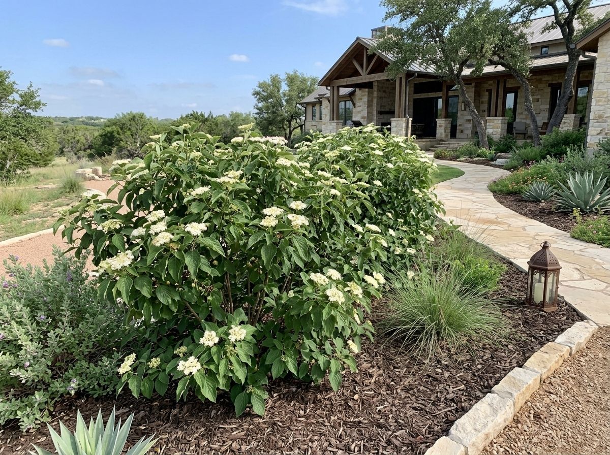 Roughleaf Dogwood shrub with upright branching and dense green foliage shown as a mature landscape specimen.
