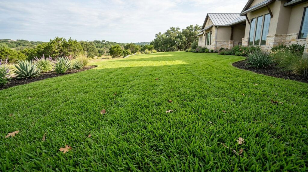 St Augustine Sod Care & Maintenance sod on lush green lawn with even coverage and visible blades.