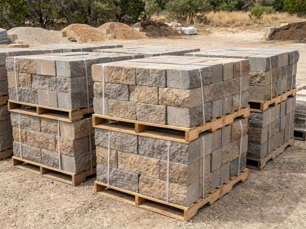 Structural Retaining Wall Blocks retaining wall with stacked gray concrete blocks and cap course in tight alignment.