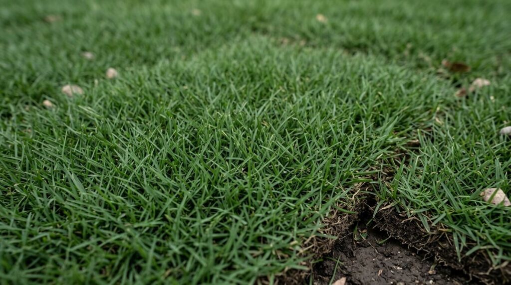 Zoysia Cavalier sod closeup showing dense, fine-bladed green turf texture.