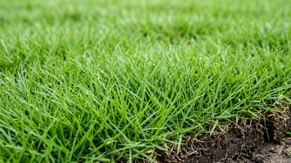 Zoysia Zeon sod closeup showing dense, fine-bladed green turf texture.