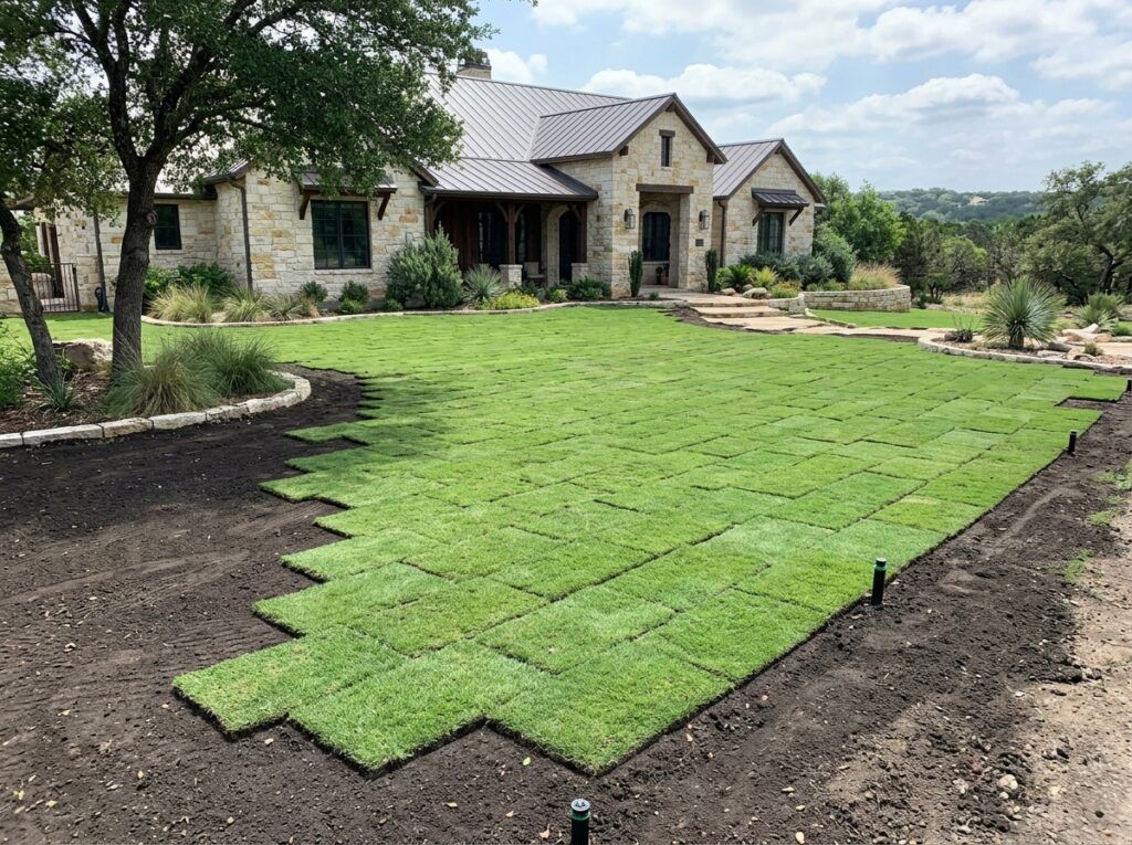 Bermuda Tahoma 31 sod installation in Helotes TX