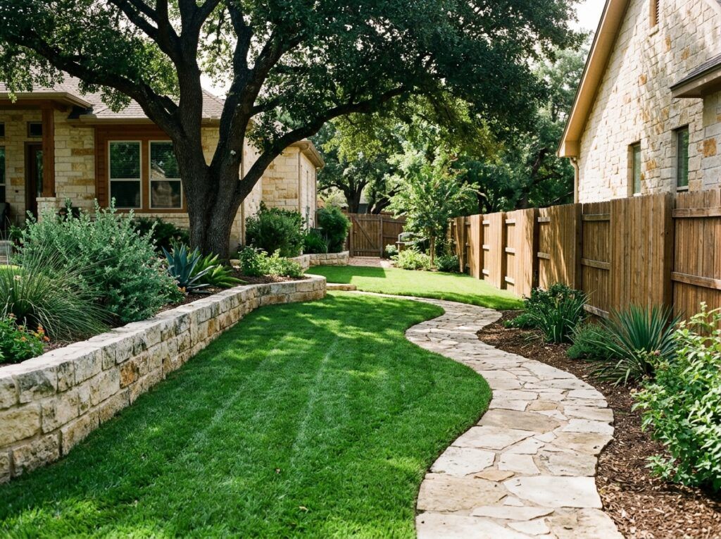 Bermuda Tahoma 31 sod side yard installation in Helotes Texas